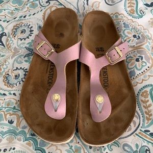 Metallic purple leather Birkenstock Gizeh